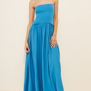 Solid & Striped Strapless Soglio Dress French Blue